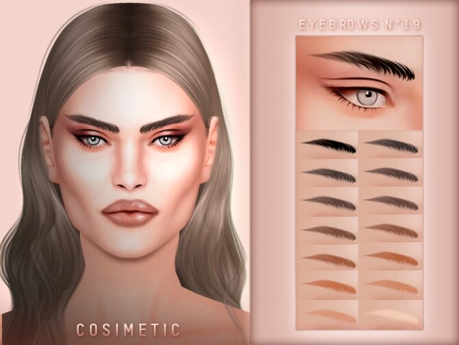 Sims 4 Eyebrows N19 by cosimetic at TSR