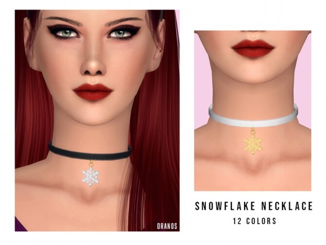 Sims 4 Snowflake Necklace by OranosTR at TSR