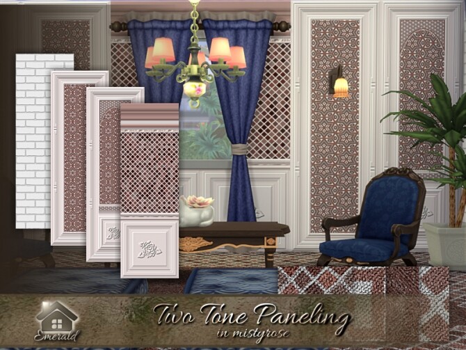 Sims 4 Two Tone Paneling in mistyrose by emerald at TSR