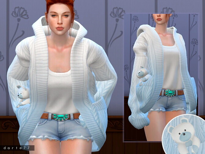 Sims 4 Slouchy Knit Cardigan AF by Darte77 at TSR