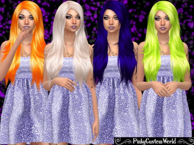 Sims 4 Recolor of Stealthics Amber Lights hair by PinkyCustomWorld at TSR