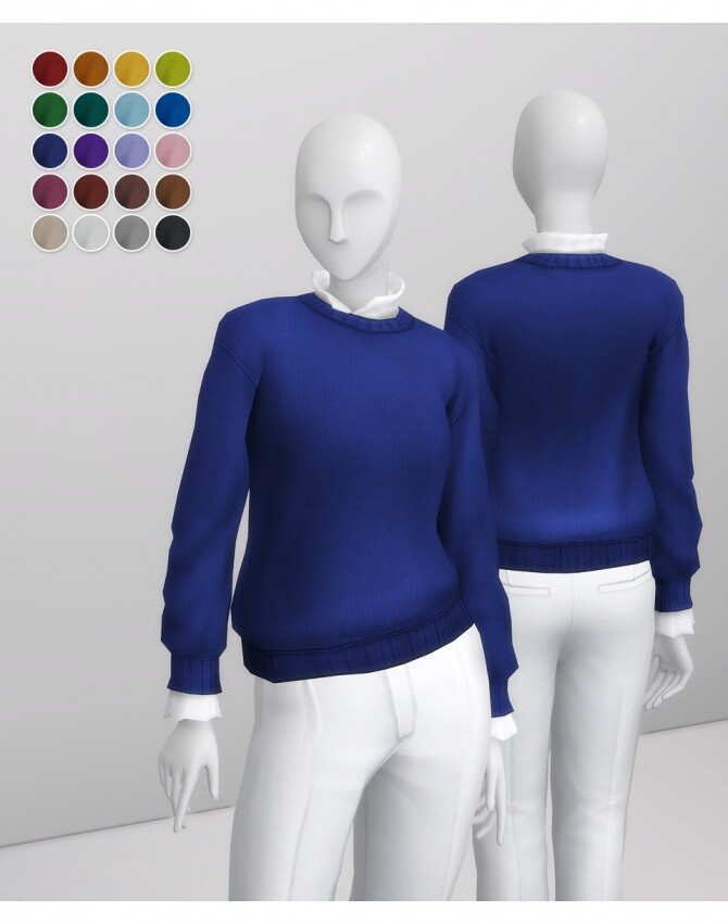 Sims 4 Solid Wool Crewneck Sweater at Rusty Nail