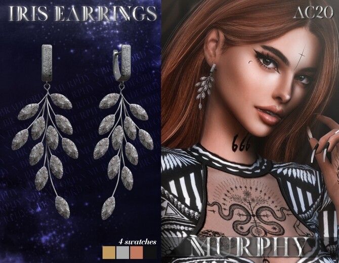 Sims 4 Iris Earrings at MURPHY