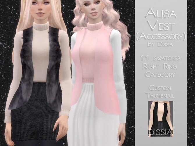 Sims 4 Alisa Vest Acc by Dissia at TSR