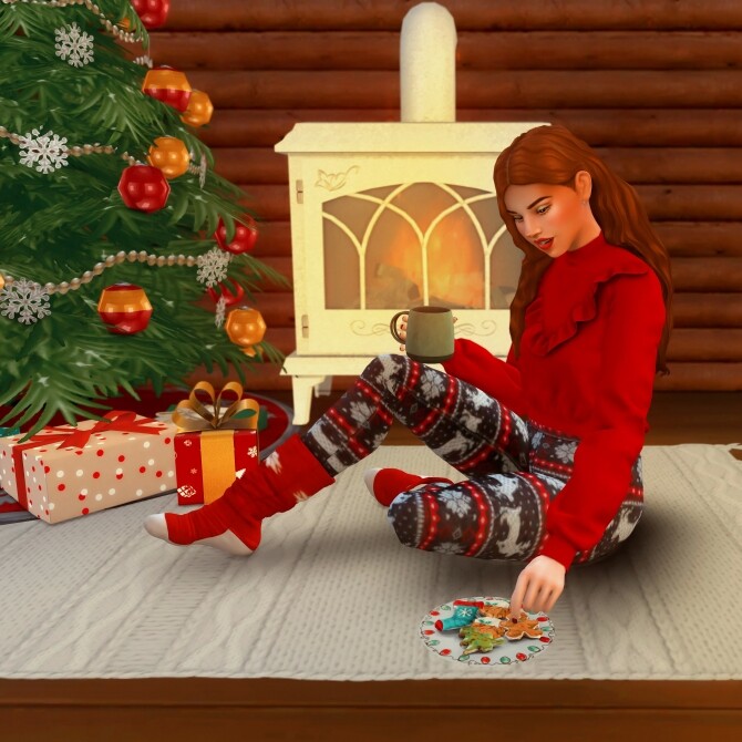 Sims 4 Alone on Christmas Pose Pack at Katverse