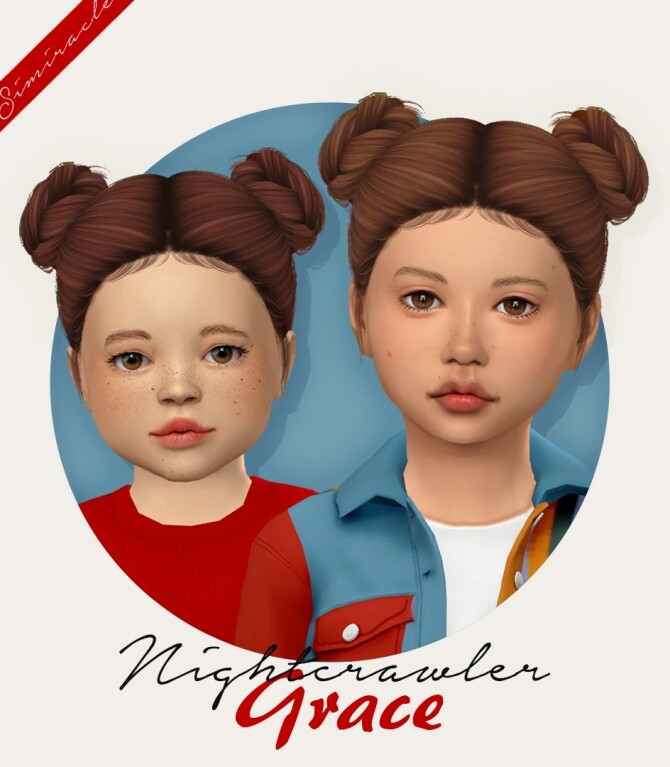 Sims 4 Nightcrawler Grace hair for kids & toddlers at Simiracle