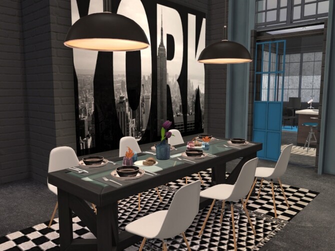 Sims 4 Brick & Steel Dining by fredbrenny at TSR