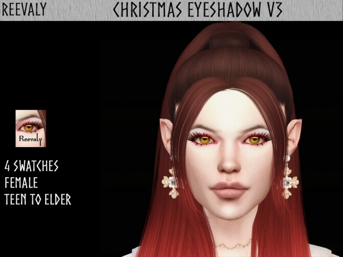 Sims 4 Christmas Eyeshadow V3 by Reevaly at TSR