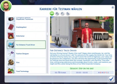Far-Distance Truck Driver Career by helene912 at Mod The Sims