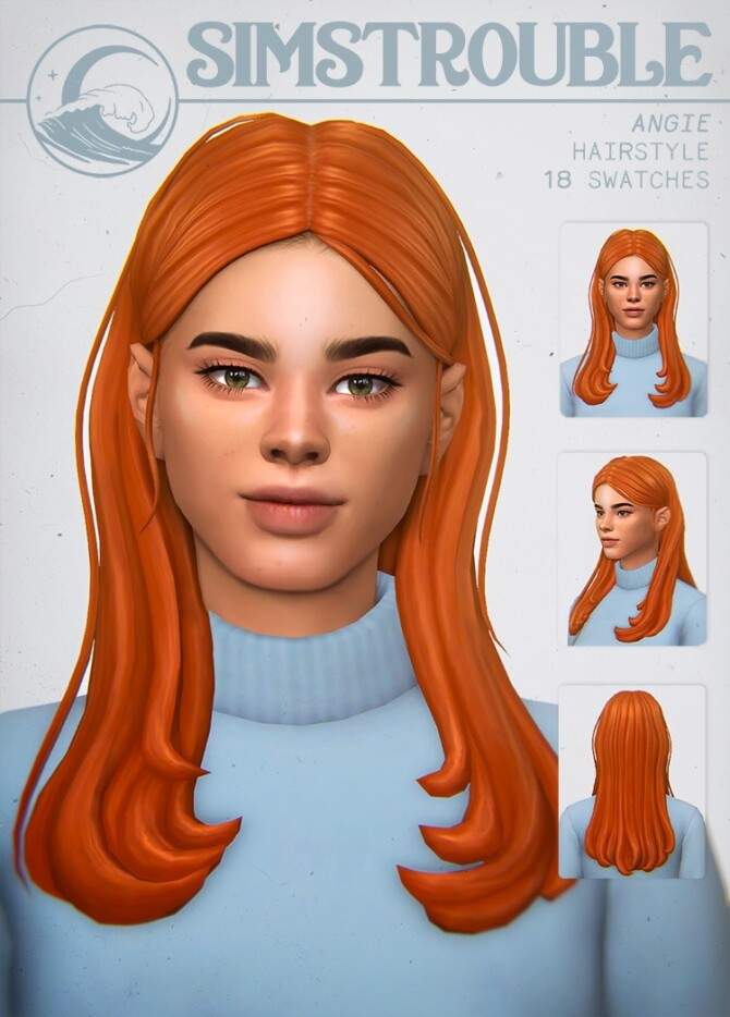 Sims 4 ANGIE hair at SimsTrouble