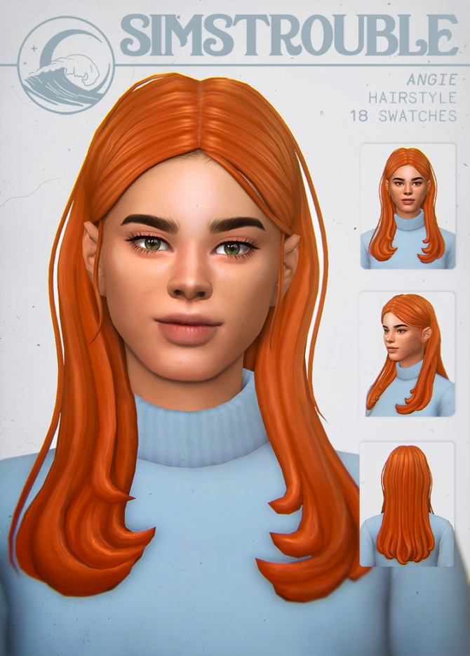 ANGIE hair at SimsTrouble » Sims 4 Updates