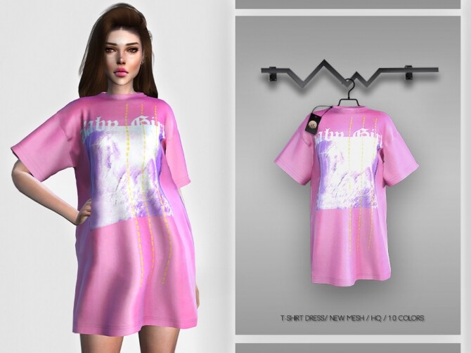 Sims 4 T Shirt Dress BD271 by busra tr at TSR