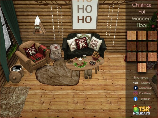 Sims 4 Christmas Hut Floor Set Holiday Wonderland by Caroll91 at TSR