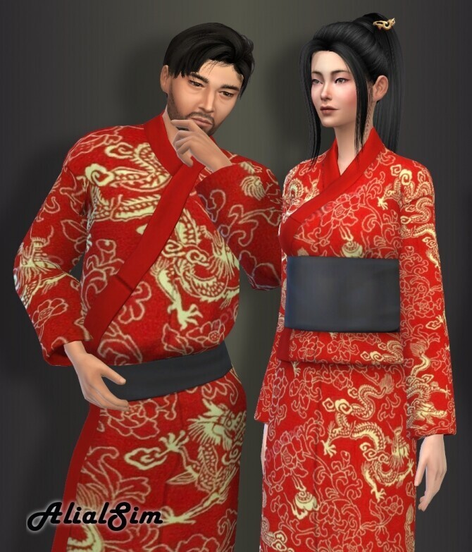 Sims 4 Asian outfit at Alial Sim