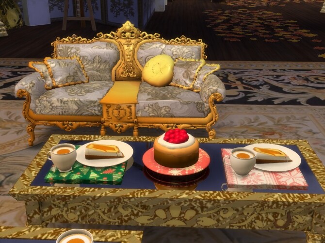 Sims 4 Coffee & Cakes In Christmas Plates at Anna Quinn Stories