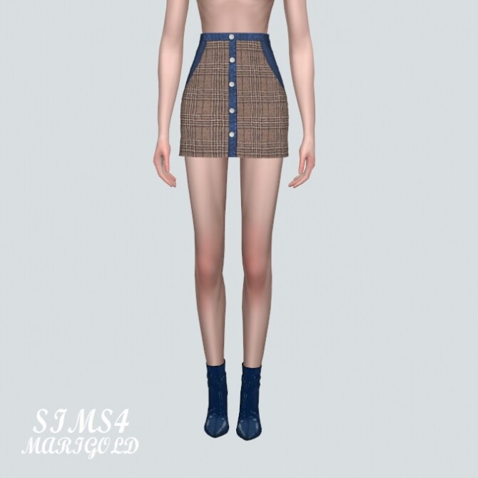 Sims 4 B 3 Denim Mini Skirt at Marigold