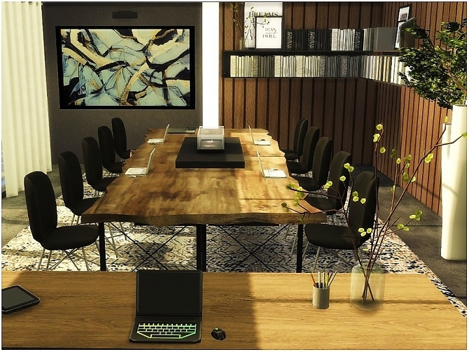 Sims 4 Modern Office by lotsbymanal at TSR