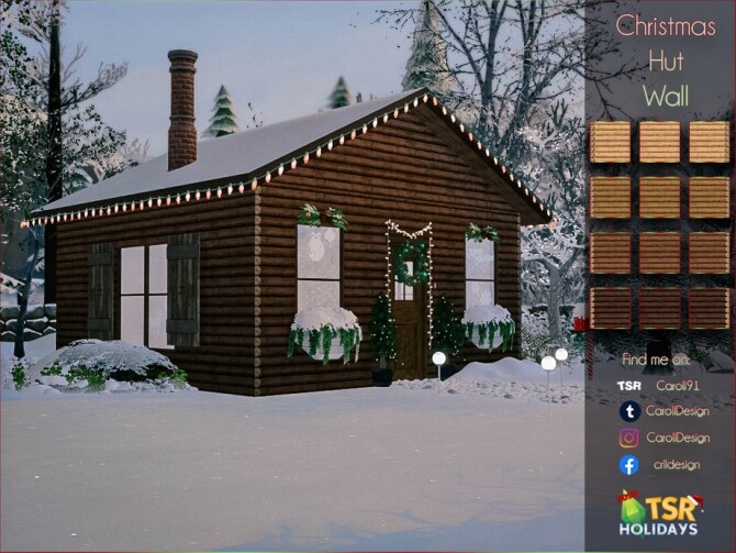 Sims 4 Christmas Hut Wall Holiday Wonderland by Caroll91 at TSR