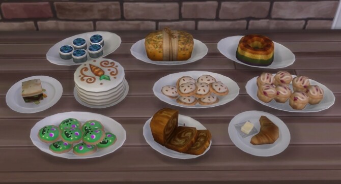 Sims 4 A.I. Upscaled Food by Cowplants Cake at Mod The Sims