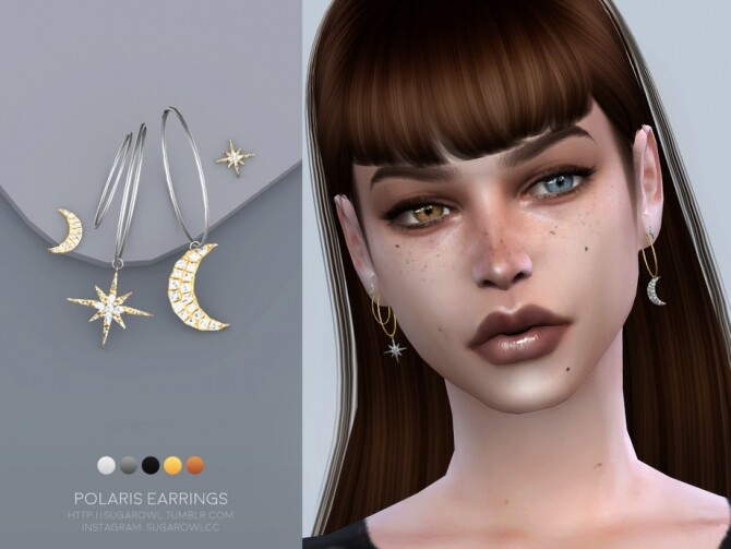 Sims 4 Polaris earrings by sugar owl at TSR