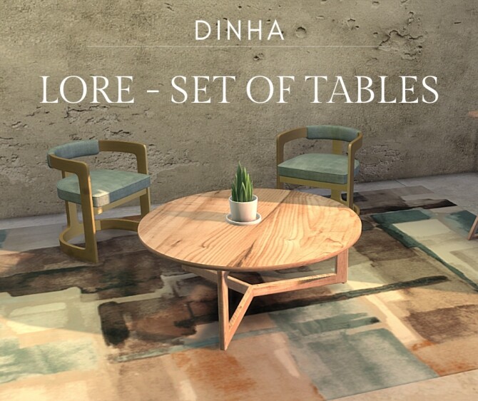 Sims 4 Lore set of tables at Dinha Gamer