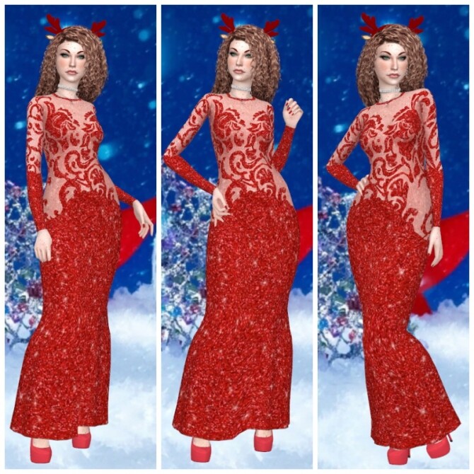 Sims 4 Christmas Dresses 2018 & 2019 at Annett’s Sims 4 Welt