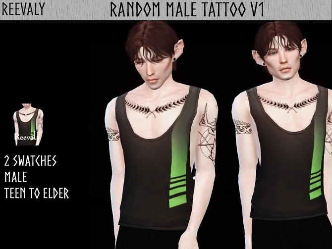 Sims 4 Random Male Tattoo V1 by Reevaly at TSR