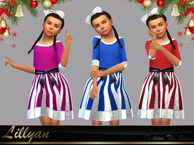 Sims 4 Dress child Merry Christmas by LYLLYAN at TSR