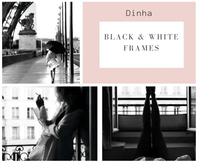 Sims 4 Black & White Frames at Dinha Gamer