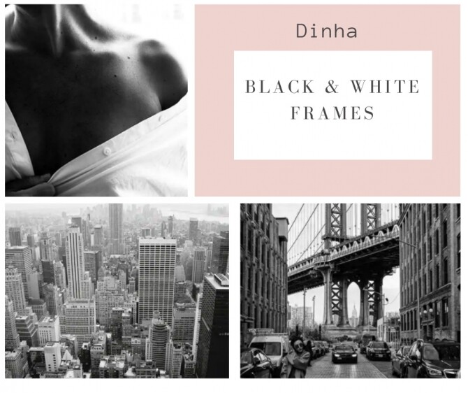 Sims 4 Black & White Frames at Dinha Gamer