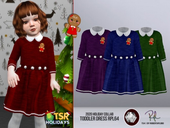 Sims 4 Holiday Wonderland Toddler Dress RPL64 by RobertaPLobo at TSR