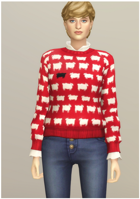Sims 4 Sheep Pattern Sweater at Rusty Nail