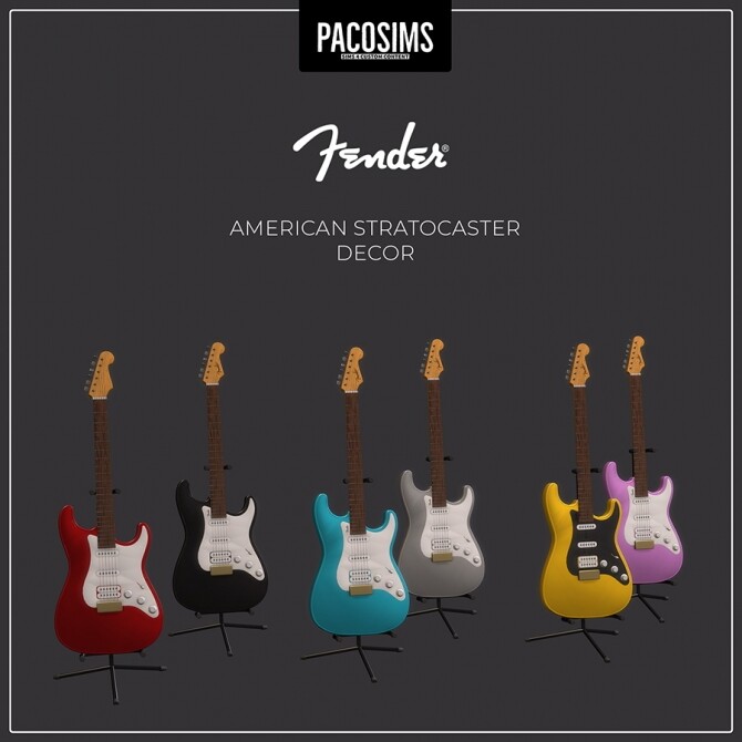 Sims 4 Fender American Stratocaster (P) at Paco Sims