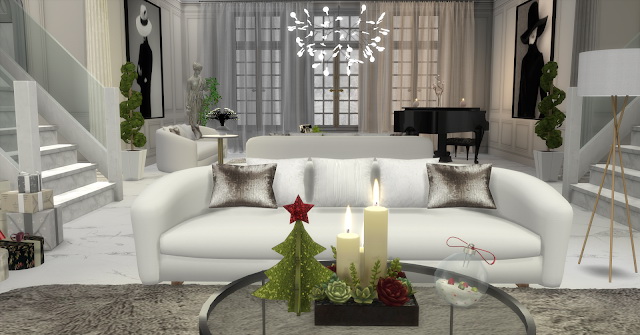 Sims 4 American Mansion for Christmas at Lily Sims
