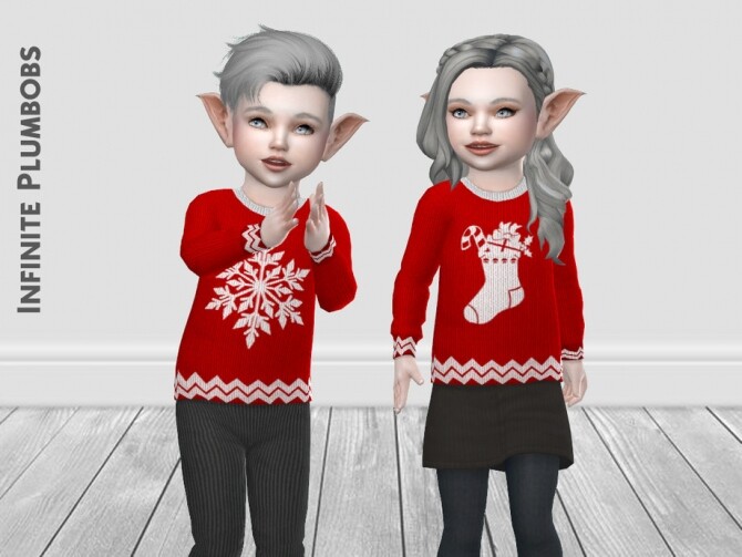Sims 4 IP Toddler Christmas Silhouette Jumper by InfinitePlumbobs at TSR