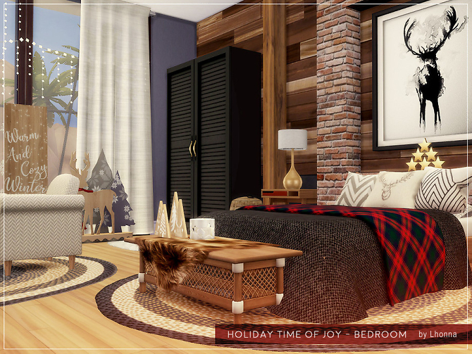 Sims 4 Holiday Time of Joy Bedroom by Lhonna at TSR