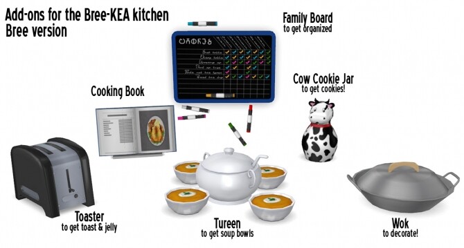 Sims 4 Bree KEA kitchen clutter add on at Around the Sims 4