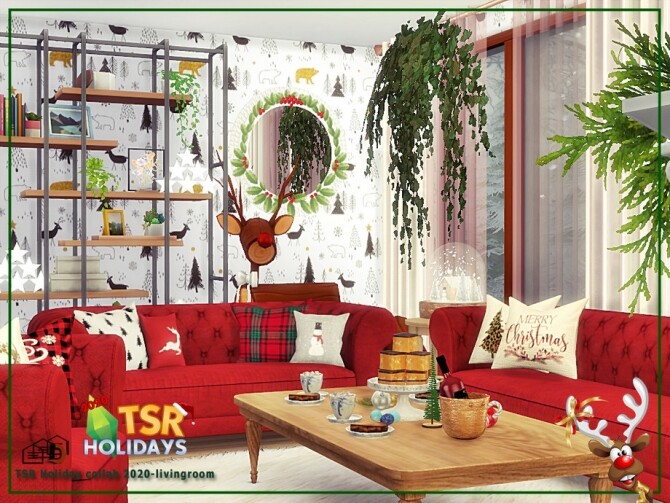 Sims 4 Christmas livingroom Holiday Wonderland by Danuta720 at TSR