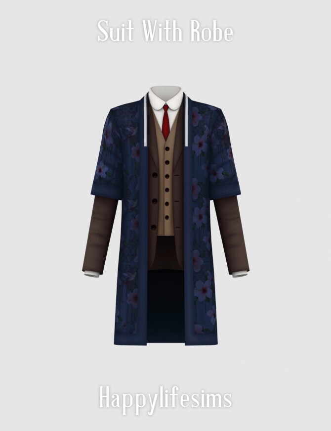 Sims 4 Suit With Robe at Happy Life Sims