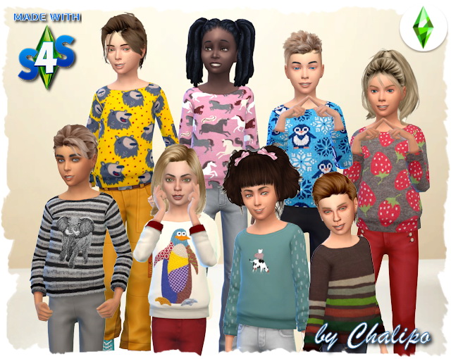 Sweater for kids by Chalipo at All 4 Sims » Sims 4 Updates