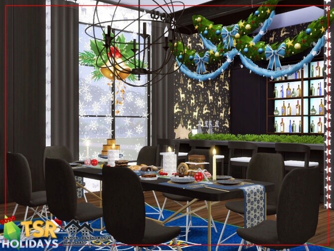 Sims 4 Sanos Diningroom Holiday Wonderland by marychabb at TSR
