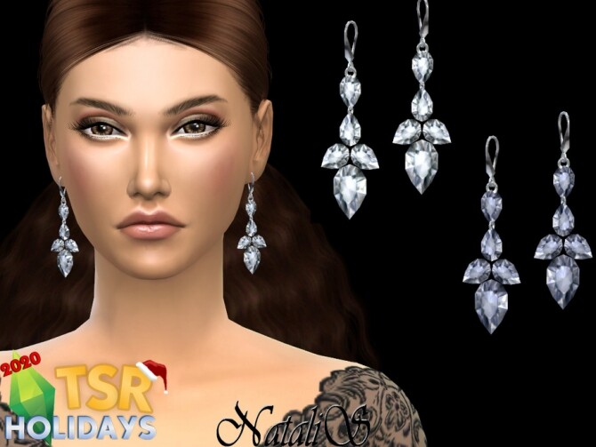 Sims 4 Winter Wonderland fairytale earrings by NataliS at TSR