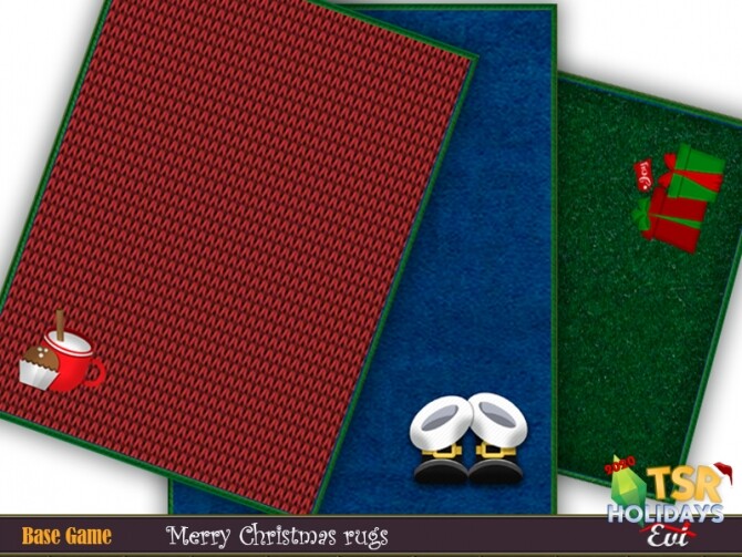 Sims 4 Christmas merry rugs by evi at TSR