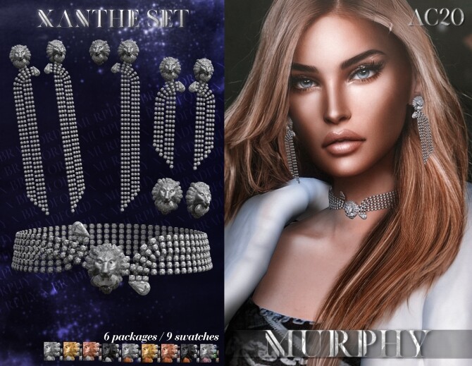 Sims 4 Xanthe Set: choker & earrings at MURPHY