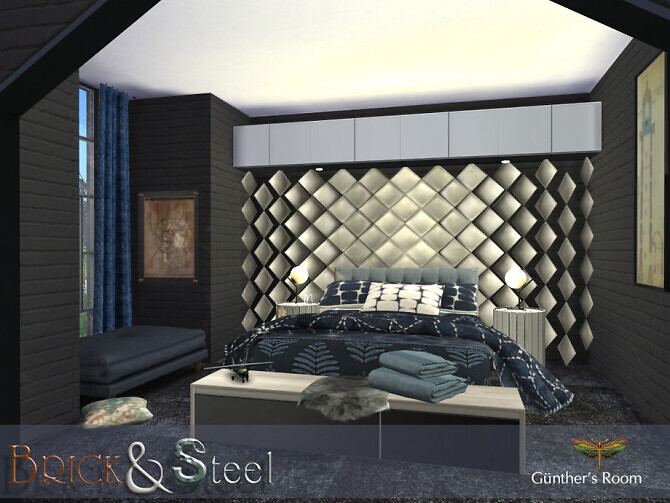 Sims 4 Brick & Steel Gunthers Bedroom by fredbrenny at TSR