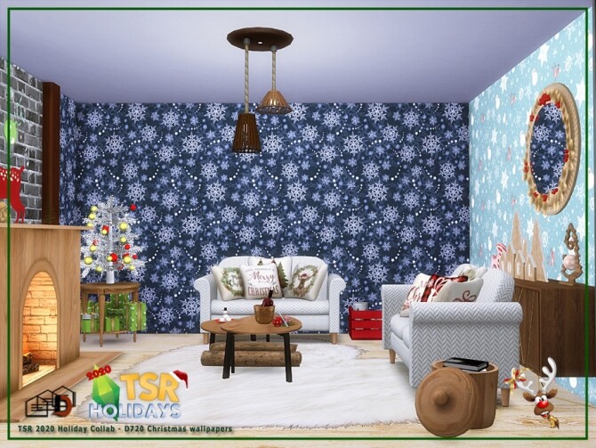 Sims 4 Christmas wallpaper Holiday Wonderland by Danuta720 at TSR