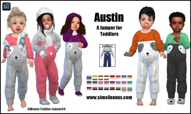 Sims 4 Austin jumper for toddlers by SamanthaGump at Sims 4 Nexus