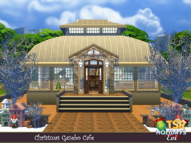 Sims 4 Gazebo bar Holiday Wonderland by evi at TSR
