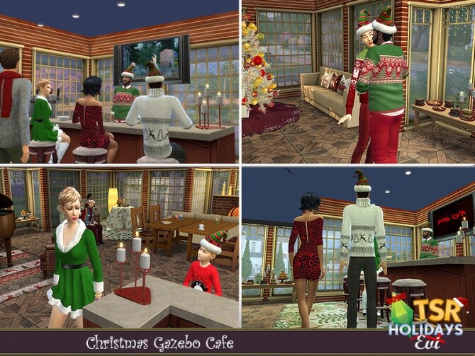 Sims 4 Gazebo bar Holiday Wonderland by evi at TSR