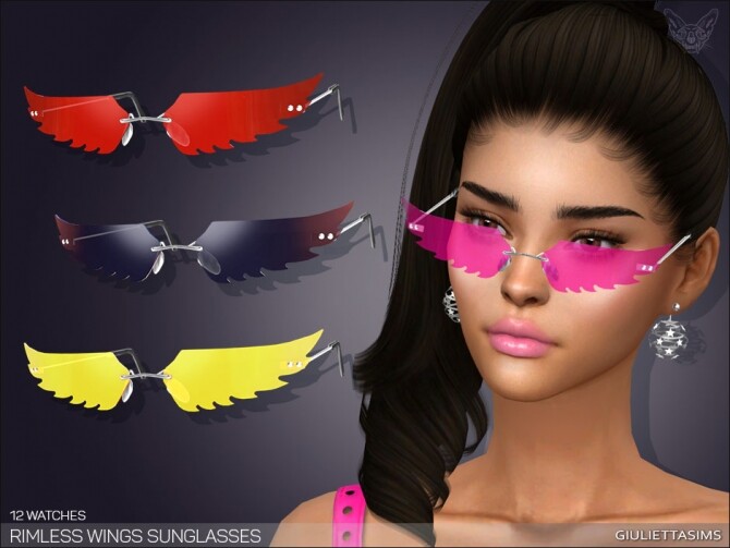 Sims 4 Rimless Wings Sunglasses at Giulietta